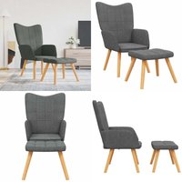 Relaxsessel mit Hocker Dunkelgrau Stoff - Sessel - Relaxsessel - Wohnraumgestaltung - Bequemlichkeit - Grau - Home & Living Relaxsessel mit Hocker Dunkelgrau Stoff - Sessel - Relaxsessel - Wohnraumgestaltung - Bequemlichkeit - Grau - Home & Living von VIDAXL