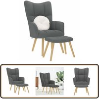 Relaxsessel mit Hocker Dunkelgrau Stoff - Vidaxl von VIDAXL