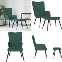 Relaxsessel mit Hocker Dunkelgrün Samt - Samtsofa - Sessel Dunkelgrün - Lounge Chair - Beistelltisch - Entspannungsstuhl - Home & Living von VIDAXL