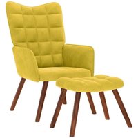 Relaxsessel mit Hocker Gelb Samt - Vidaxl Relaxsessel mit Hocker Gelb Samt - Vidaxl von VIDAXL
