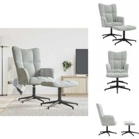 Relaxsessel mit Hocker Hellgrau Samt - Samtsessel - Wohnzimmersessel - Bequemesessel - Drehsessel - Sessel Mit Fußstütze Relaxsessel mit Hocker Hellgrau Samt - Samtsessel - Wohnzimmersessel - Bequemesessel - Drehsessel - Sessel Mit Fußstütze von VIDAXL