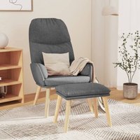 Vidaxl - Relaxsessel mit Hocker Hellgrau Stoff von VIDAXL