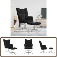 Relaxsessel mit Hocker Schwarz Samt - Samtsofa - Wohnzimmersofa - Lounge Chair - Drehsessel - Bequemes Sofa Relaxsessel mit Hocker Schwarz Samt - Samtsofa - Wohnzimmersofa - Lounge Chair - Drehsessel - Bequemes Sofa von VIDAXL