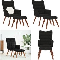 Relaxsessel mit Hocker Schwarz Samt - Vidaxl von VIDAXL