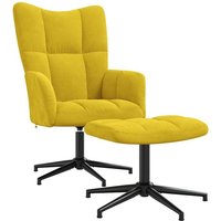 Vidaxl - Relaxsessel mit Hocker Senfgelb Samt von VIDAXL