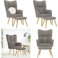 Relaxsessel mit Hocker Taupe Stoff - Vidaxl Relaxsessel mit Hocker Taupe Stoff - Vidaxl von VIDAXL