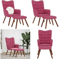 Relaxsessel mit Hocker Weinrot Samt - Vidaxl Relaxsessel mit Hocker Weinrot Samt - Vidaxl von VIDAXL
