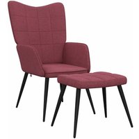 Relaxsessel mit Hocker Weinrot Stoff vidaXL Relaxsessel mit Hocker Weinrot Stoff vidaXL von VIDAXL