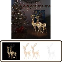 Rentier Weihnachtsdekoration Acryl 2 Stk. 120 cm Mehrfarbig - Weihnachtliche Deko - LED Beleuchtung - Outdoor Dekoration - Rentierfigur - Winterdeko von VIDAXL