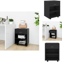 Rollschrank Schwarz 46x36x59 cm Holzwerkstoff - Rollcontainer - Schreibtischschublade - Büroorganisation - Stauraum - Schwarz Rollschrank Schwarz 46x36x59 cm Holzwerkstoff - Rollcontainer - Schreibtischschublade - Büroorganisation - Stauraum - Schwarz von VIDAXL