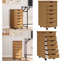 Rollschrank mit Schubladen moss Honigbraun Massivholz Kiefer - Schreibtischorganizer - Bürostuhl - Regalsystem - Mobiliar - Sideboard - Home & Living Rollschrank mit Schubladen moss Honigbraun Massivholz Kiefer - Schreibtischorganizer - Bürostuhl - Regalsystem - Mobiliar - Sideboard - Home & Living von VIDAXL