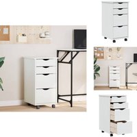 Vidaxl - Rollschrank mit Schubladen moss Weiß Massivholz Kiefer - Schreibtischorganizer - Bürobedarf - Regalsystem - Mobiliar - Sideboard Vidaxl - Rollschrank mit Schubladen moss Weiß Massivholz Kiefer - Schreibtischorganizer - Bürobedarf - Regalsystem - Mobiliar - Sideboard von VIDAXL
