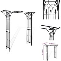 Rosenbögen, Gitter & Pergolen - Living Gartenbogen 200 x 52 x 204 cm - Schwarz von VIDAXL