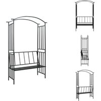 Rosenbögen, Gitter & Pergolen - Living Rosenbogen mit Bank Schwarz 128x50x207 cm Eisen Rosenbögen, Gitter & Pergolen - Living Rosenbogen mit Bank Schwarz 128x50x207 cm Eisen von VIDAXL