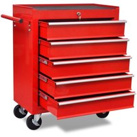 Roter Werkstattwagen 5 Schubladen vidaXL599255 von BONNEVIE
