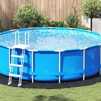 Runde Poolabdeckung Schwarz Kunststoff Ø 366 cm Wasserdicht vidaXL761382 von VIDAXL