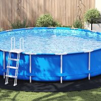 Runde Poolabdeckung Schwarz Kunststoff Ø 610 cm Poolabdeckung vidaXL897189 von VIDAXL