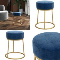 Runder Hocker Blau Samt - Hocker - Schemel - Home & Living von VIDAXL