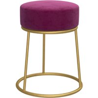Vidaxl - Runder Hocker Violett Samt von VIDAXL