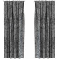 Vorhang mit Vorhängen 2 pcs Grau 260 x 140 cm Samt Vidaxl von VIDAXL