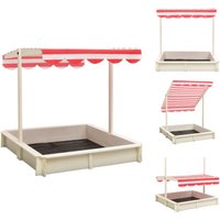 Sandkästen - Living Sandkasten mit Verstellbarem Dach Tannenholz Weiß und Rot UV50 - Weiß Sandkästen - Living Sandkasten mit Verstellbarem Dach Tannenholz Weiß und Rot UV50 - Weiß von VIDAXL