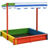 Sandkasten mit Verstellbarem Dach Tannenholz Mehrfarbig UV50 Vidaxl von VIDAXL