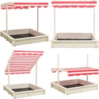 Sandkasten mit Verstellbarem Dach Tannenholz Weiß und Rot UV50 - Sandkasten - Sandkästen - Home & Living - Weiß Sandkasten mit Verstellbarem Dach Tannenholz Weiß und Rot UV50 - Sandkasten - Sandkästen - Home & Living - Weiß von VIDAXL