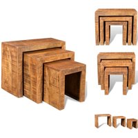 Satztisch-Set 3-tlg. Massivholz Mango - Mangoholz Tisch - Wohnzimmer Deko - Set Von 3 Tischen - Beistelltisch - Nachttisch Satztisch-Set 3-tlg. Massivholz Mango - Mangoholz Tisch - Wohnzimmer Deko - Set Von 3 Tischen - Beistelltisch - Nachttisch von VIDAXL