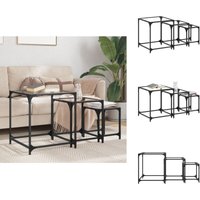 Satztische 3 Stk. mit Glasplatte Transparent Stahl - Couchtisch - Satztisch - Glastisch - Wohnzimmerstil - Modernes Design Satztische 3 Stk. mit Glasplatte Transparent Stahl - Couchtisch - Satztisch - Glastisch - Wohnzimmerstil - Modernes Design von VIDAXL