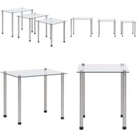 Satztische 3-tlg. Transparent Hartglas - Setztöne - Wohnzimmer Deko - Glasmöbel - Couchtischset - Sideboard - Home & Living von VIDAXL