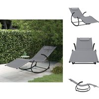 Schaukelliege Grau Stahl und Textilene - Gartensessel - Liege - Schaukelliege - Outdoor Möbel - Relaxsessel von VIDAXL