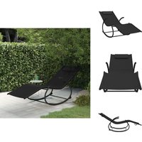 Schaukelliege Schwarz Stahl und Textilene - Gartensaison - Lounge Chair - Gartenliege - Schaukelliege - Outdoor Möbel von VIDAXL