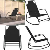 Schaukelliege Schwarz Stahl und Textilene - Gartensauna - Liegeplatz Im Freien - Outdoor Möbel - Strandkorb - Relaxsessel - Home & Living von VIDAXL