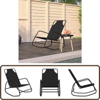 Schaukelliege Schwarz Stahl und Textilene - Gartensauna - Liegeplatz Im Freien - Outdoor Möbel - Strandkorb - Relaxsessel von VIDAXL
