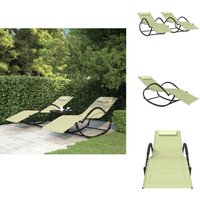 Schaukelliegen 2 Stk. Creme Stahl und Textilene - Schaukelliege - Lounge Chair - Gartenmöbel - Outdoor Möbel - Sonnenschirm Schaukelliegen 2 Stk. Creme Stahl und Textilene - Schaukelliege - Lounge Chair - Gartenmöbel - Outdoor Möbel - Sonnenschirm von VIDAXL