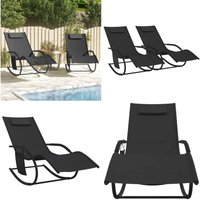 Schaukelliegen 2 Stk. Schwarz Stahl und Textilene - Gartenliege - Schaukelliege - Sonnenschirm - Outdoor Möbel - Balkonmöbel - Home & Living Schaukelliegen 2 Stk. Schwarz Stahl und Textilene - Gartenliege - Schaukelliege - Sonnenschirm - Outdoor Möbel - Balkonmöbel - Home & Living von VIDAXL