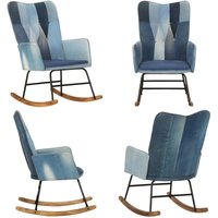 Schaukelsessel Blau Denim Patchwork Canvas - Schaukelstuhl - Sitzsack - Gartenstuhl - Outdoormöbel - Loungesessel - Home & Living Schaukelsessel Blau Denim Patchwork Canvas - Schaukelstuhl - Sitzsack - Gartenstuhl - Outdoormöbel - Loungesessel - Home & Living von VIDAXL