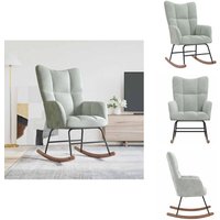 Schaukelsessel Hellgrau Samt - Samtsessel - Schaukelstuhl - Lounge Chair - Wohnzimmersessel - Gemütlicher Sessel Schaukelsessel Hellgrau Samt - Samtsessel - Schaukelstuhl - Lounge Chair - Wohnzimmersessel - Gemütlicher Sessel von VIDAXL