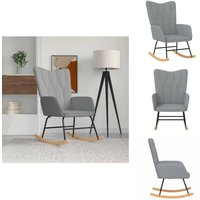 Schaukelsessel Hellgrau Stoff - Schaukelsessel - Relaxsessel - Wohnzimmersessel - Lounge Chair - Grau Schaukelsessel Hellgrau Stoff - Schaukelsessel - Relaxsessel - Wohnzimmersessel - Lounge Chair - Grau von VIDAXL