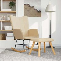 Schaukelsessel mit Hocker Creme Stoff - Vidaxl von VIDAXL