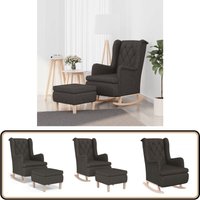 Schaukelsessel mit Hocker Dunkelgrau Stoff - Schaukelsessel - Relaxsessel - Wohnzimmersessel - Bequemer Sessel - Sessel Mit Hocker von VIDAXL