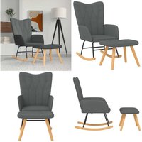 Schaukelsessel mit Hocker Dunkelgrau Stoff - Schaukelstuhl - Relaxsessel - Lounge Chair - Esszimmerstuhl - Sofa - Home & Living Schaukelsessel mit Hocker Dunkelgrau Stoff - Schaukelstuhl - Relaxsessel - Lounge Chair - Esszimmerstuhl - Sofa - Home & Living von VIDAXL