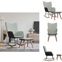 Schaukelsessel mit Hocker Hellgrau Samt und pvc - Samtsofa - Wohnzimmersessel - Schaukelstuhl - Lounge Chair - Relaxsessel von VIDAXL