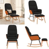 Schaukelsessel mit Hocker Schwarz Stoff - Schaukelstuhl mit Hocker - Schaukelstühle mit Hockern - Home & Living - Schwarz Schaukelsessel mit Hocker Schwarz Stoff - Schaukelstuhl mit Hocker - Schaukelstühle mit Hockern - Home & Living - Schwarz von VIDAXL