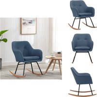 Schaukelstuhl Blau Stoff - Schaukelstuhl - Sessel - Beistelltisch - Lounge Chair - Gemütlich von VIDAXL