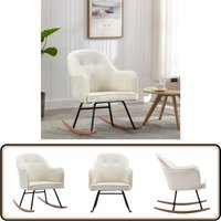 Schaukelstuhl Cremeweiß Samt - Samtsessel - Schaukelstuhl - Esszimmerstuhl - Lounge Chair - Cremeweiss Schaukelstuhl Cremeweiß Samt - Samtsessel - Schaukelstuhl - Esszimmerstuhl - Lounge Chair - Cremeweiss von VIDAXL