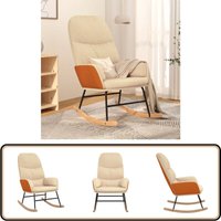 Schaukelstuhl Cremeweiß Stoff - Schaukelstuhl - Esszimmerstuhl - Lounge Chair - Gartenstuhl - Cremefarbener Stuhl von VIDAXL