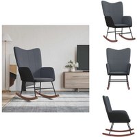 Schaukelstuhl Dunkelgrau Samt und PVC - Samtsessel - Schaukelstuhl - Wohnzimmersessel - Lounge Chair - Relaxsessel Schaukelstuhl Dunkelgrau Samt und PVC - Samtsessel - Schaukelstuhl - Wohnzimmersessel - Lounge Chair - Relaxsessel von VIDAXL