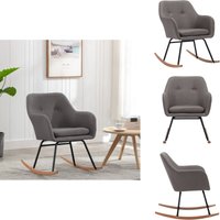 Schaukelstuhl Hellgrau Stoff - Sessel - Schaukelstuhl - Lounge Chair - Beistelltisch - Gartenmöbeln von VIDAXL