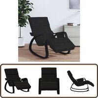 Schaukelstuhl Schwarz Stoff - Schaukelstuhl - Gartenstuhl - Esszimmerstuhl - Lounge Chair - Holzstuhl von VIDAXL